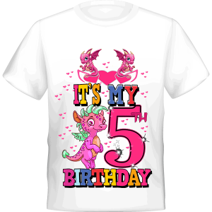 Pink Dragon It's My 5th BIRTHDAY