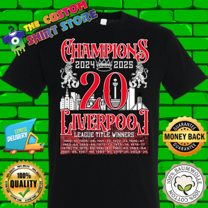 Liverpool Champions Kings Of Premier League 20 shirt 2024 2025 Kids tshirt - Black