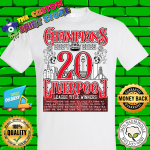 Liverpool Champions Kings Of Premier League 20 shirt 2024 2025 tshirt white