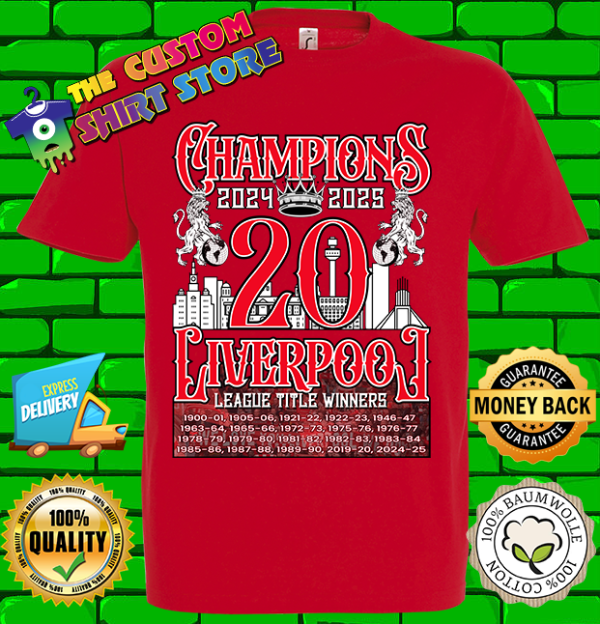 Liverpool Champions Kings Of Premier Leaguev20 shirt 2024 2025 tshirt